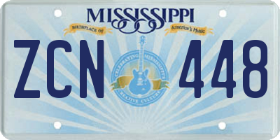 MS license plate ZCN448
