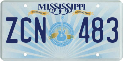 MS license plate ZCN483