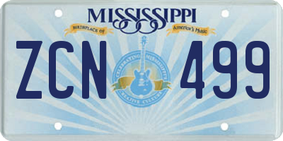 MS license plate ZCN499
