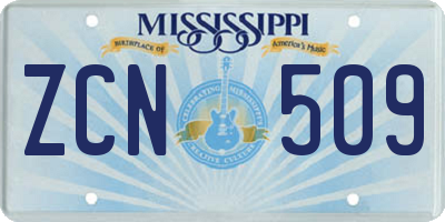 MS license plate ZCN509