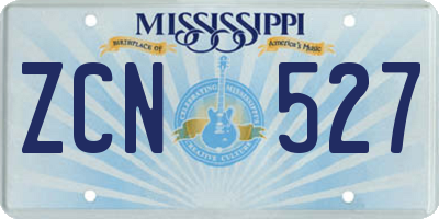 MS license plate ZCN527