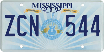 MS license plate ZCN544