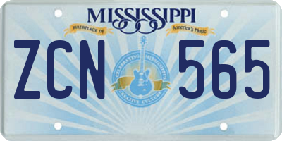 MS license plate ZCN565