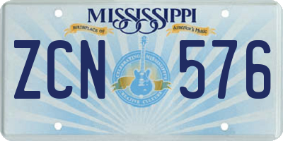 MS license plate ZCN576