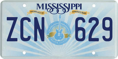 MS license plate ZCN629