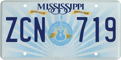 MS license plate ZCN719