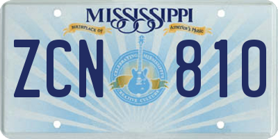 MS license plate ZCN810