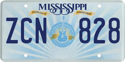 MS license plate ZCN828