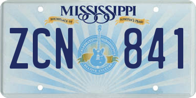 MS license plate ZCN841
