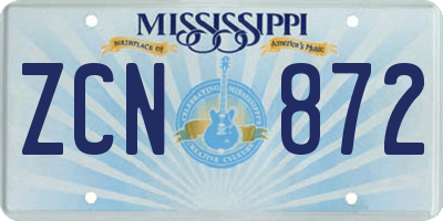 MS license plate ZCN872