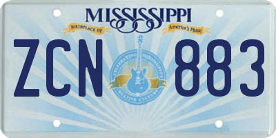 MS license plate ZCN883
