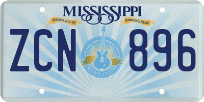 MS license plate ZCN896