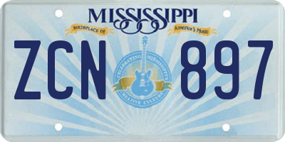 MS license plate ZCN897