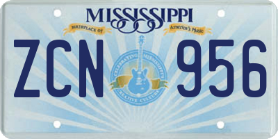 MS license plate ZCN956