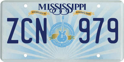 MS license plate ZCN979