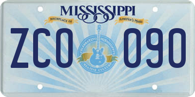 MS license plate ZCO090