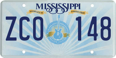 MS license plate ZCO148