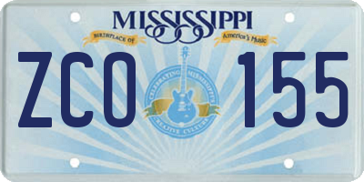 MS license plate ZCO155