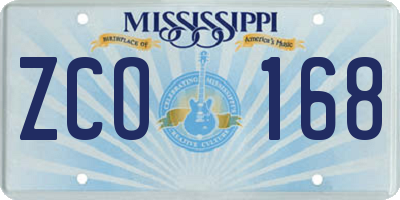 MS license plate ZCO168