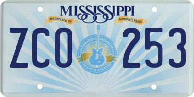 MS license plate ZCO253