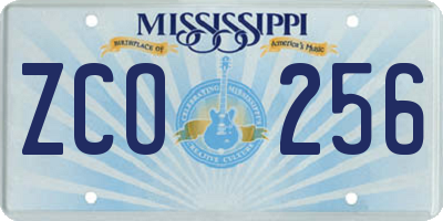 MS license plate ZCO256