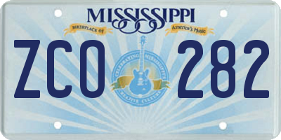 MS license plate ZCO282