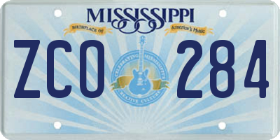 MS license plate ZCO284