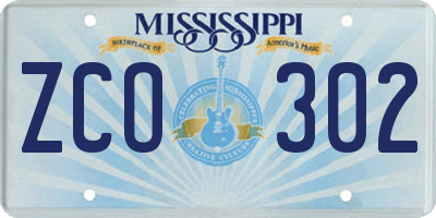 MS license plate ZCO302