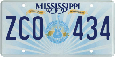 MS license plate ZCO434