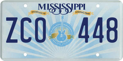 MS license plate ZCO448