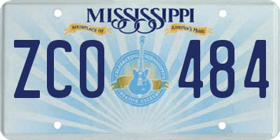 MS license plate ZCO484
