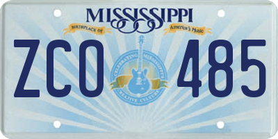 MS license plate ZCO485