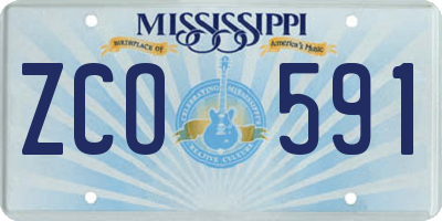MS license plate ZCO591