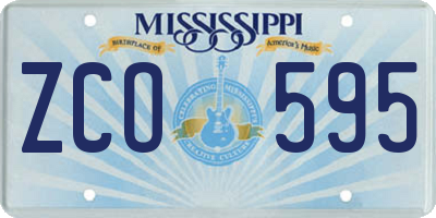 MS license plate ZCO595