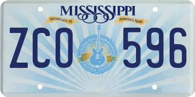 MS license plate ZCO596
