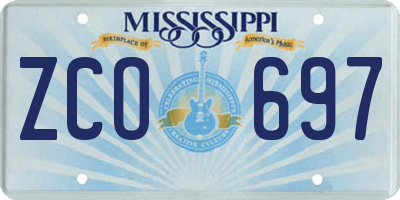 MS license plate ZCO697