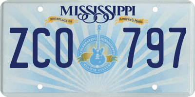 MS license plate ZCO797