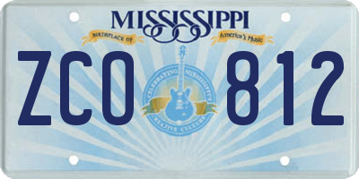 MS license plate ZCO812