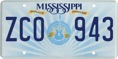 MS license plate ZCO943