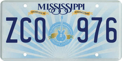 MS license plate ZCO976