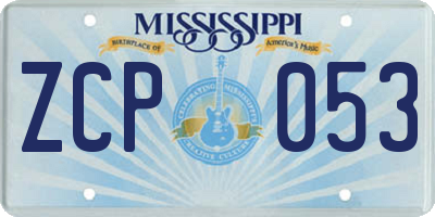 MS license plate ZCP053