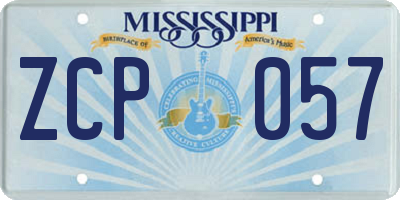 MS license plate ZCP057