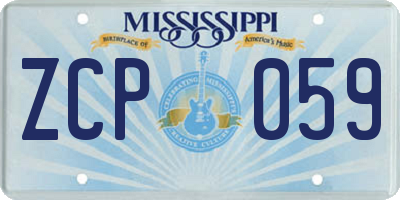 MS license plate ZCP059