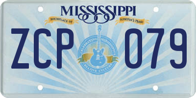 MS license plate ZCP079