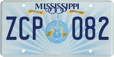 MS license plate ZCP082
