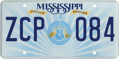 MS license plate ZCP084