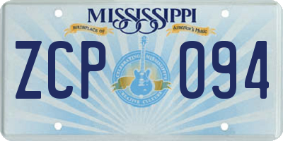 MS license plate ZCP094