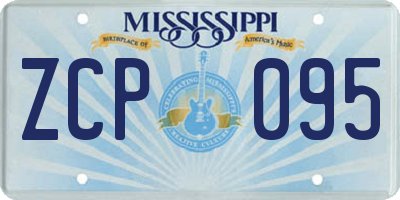 MS license plate ZCP095