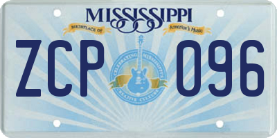 MS license plate ZCP096