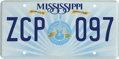 MS license plate ZCP097